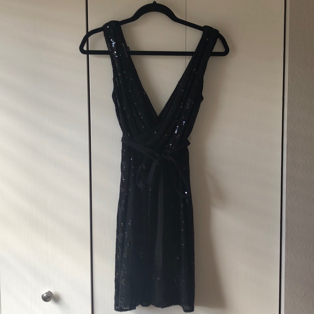 Little Black Sequined Dress | S | Express